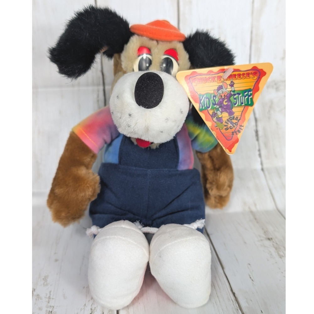 Vintage RARE 1996 Chuck E. Cheese Jasper‎ T Jowls Plush Dog 11" Tie Dye